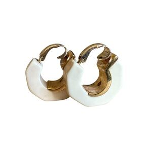 Givenchy Geometric Ivory Hoop Earrings